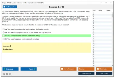 Juniper JPR-961 Juniper Networks Certified Internet Expert (JNCIE-SP) Practice test exam simulator test engine exam Prep practice test questions answers Image 8