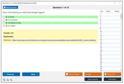 Arista ACE-A1.2 Arista Certified Engineering Associate Exam Practice test exam simulator test engine exam Prep practice test questions answers Image 1