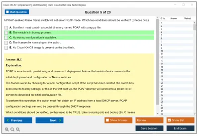 Cisco 350-601 Implementing Cisco Data Center Core Technologies (350-601 DCCOR) Practice test exam simulator test engine exam Prep practice test questions answers Image 5
