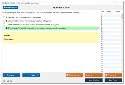 IBM C9560-507 IBM Tivoli Monitoring V6.3 Implementation Practice test exam simulator test engine exam Prep practice test questions answers Image 7