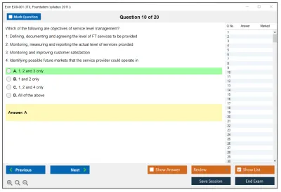 Exin EX0-001 ITIL Foundation (syllabus 2011) Practice test exam simulator test engine exam Prep practice test questions answers Image 10