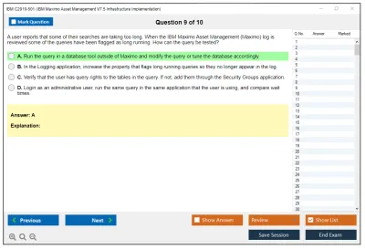 IBM C2010-501 IBM Maximo Asset Management V7.5 Infrastructure Implementation Practice test exam simulator test engine exam Prep practice test questions answers Image 9