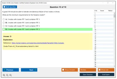 Nutanix NCSE-Core Nutanix Certified Systems Engineer-Core (NCSE-Core) Practice test exam simulator test engine exam Prep practice test questions answers Image 10