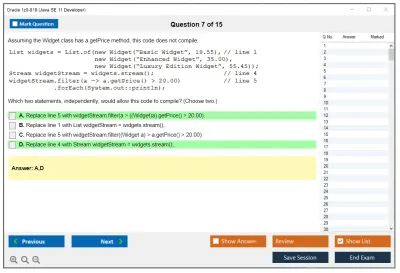 Oracle 1z0-819 Java SE 11 Developer Practice test exam simulator test engine exam Prep practice test questions answers Image 7