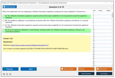 VMware 3V0-732 VMware Certified Advanced Professional 7 - Cloud Management and Automation Design Exam Practice test exam simulator test engine exam Prep practice test questions answers Image 5