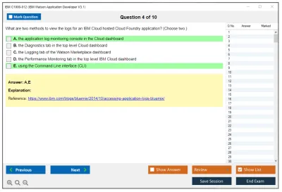 IBM C1000-012 IBM Watson Application Developer V3.1 Practice test exam simulator test engine exam Prep practice test questions answers Image 4