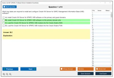 Oracle 1z0-597 SPARC T4-Based Server Installation Essentials Practice test exam simulator test engine exam Prep practice test questions answers Image 1