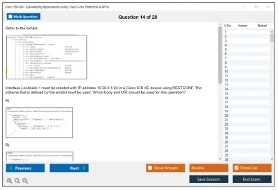 Cisco 350-901 Developing Applications using Cisco Core Platforms and APIs (DEVCOR) Practice test exam simulator test engine exam Prep practice test questions answers Image 14