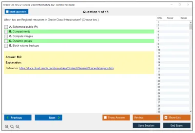 Oracle 1z0-1072-21 Oracle Cloud Infrastructure 2021 Architect Associate Practice test exam simulator test engine exam Prep practice test questions answers Image 1