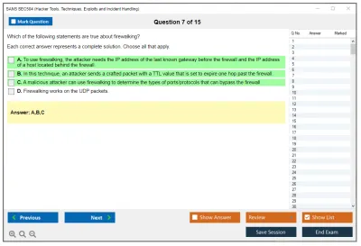 SANS SEC504 Hacker Tools, Techniques, Exploits and Incident Handling Practice test exam simulator test engine exam Prep practice test questions answers Image 7