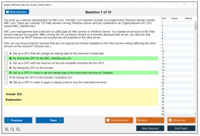 Juniper JPR-934 Security, Expert (JNCIE-SEC) Practice test exam simulator test engine exam Prep practice test questions answers Image 1