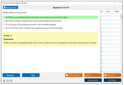 Six Sigma SSWB Six Sigma White Belt Practice test exam simulator test engine exam Prep practice test questions answers Image 6
