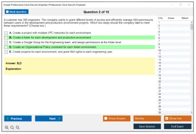 Google Professional-Cloud-Security-Engineer Google Cloud Certified - Professional Cloud Security Engineer Practice test exam simulator test engine exam Prep practice test questions answers Image 2