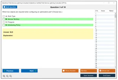Salesforce Field-Service-Lightning-Consultant Salesforce Certified Field Service Lightning Consultant Practice test exam simulator test engine exam Prep practice test questions answers Image 3
