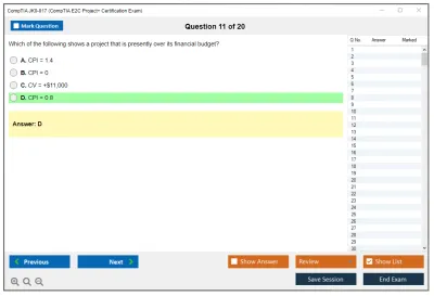 CompTIA JK0-017 CompTIA E2C Project+ Certification Exam Practice test exam simulator test engine exam Prep practice test questions answers Image 11