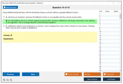 Blockchain CBDE BTA Certified Blockchain Developer - Ethereum Practice test exam simulator test engine exam Prep practice test questions answers Image 10