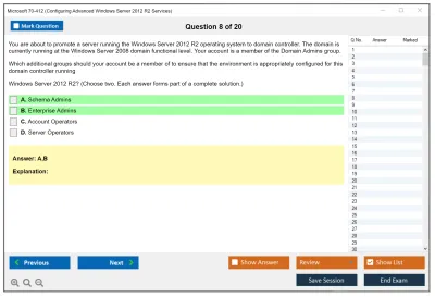 Microsoft 70-412 Configuring Advanced Windows Server 2012 R2 Services Practice test exam simulator test engine exam Prep practice test questions answers Image 8