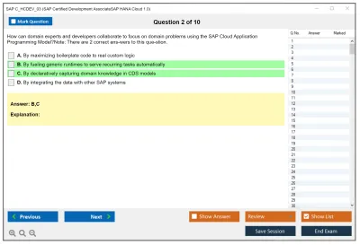 SAP C_HCDEV_03 SAP Certified Development AssociateSAP HANA Cloud 1.0 Practice test exam simulator test engine exam Prep practice test questions answers Image 2