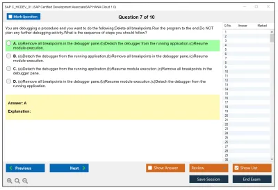 SAP C_HCDEV_01 SAP Certified Development AssociateSAP HANA Cloud 1.0 Practice test exam simulator test engine exam Prep practice test questions answers Image 7