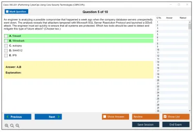 Cisco 350-201 Performing CyberOps Using Core Security Technologies (CBRCOR) Practice test exam simulator test engine exam Prep practice test questions answers Image 5