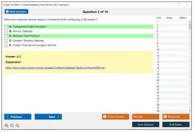 Oracle 1z0-998-21 Oracle Database Cloud Service 2021 Specialist Practice test exam simulator test engine exam Prep practice test questions answers Image 2