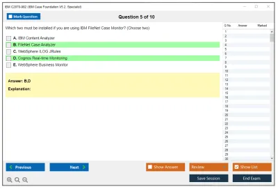 IBM C2070-982 IBM Case Foundation V5.2, Specialist Practice test exam simulator test engine exam Prep practice test questions answers Image 5