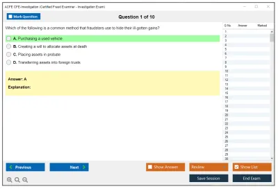 ACFE CFE-Investigation Certified Fraud Examiner (CFE) - Investigation Practice test exam simulator test engine exam Prep practice test questions answers Image 1
