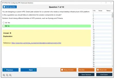 HP HPE0-P26 Configuring HPE GreenLake Solutions Practice test exam simulator test engine exam Prep practice test questions answers Image 7