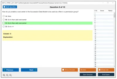 SAP C_THR81_2211 SAP Certified Application AssociateSAP SuccessFactors Employee Central Core 1H/2022 Practice test exam simulator test engine exam Prep practice test questions answers Image 8