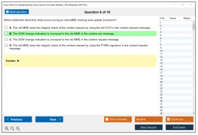 Cisco 600-212 Implementing Cisco Service Provider Mobility LTE Networks (SPLTE) Practice test exam simulator test engine exam Prep practice test questions answers Image 6