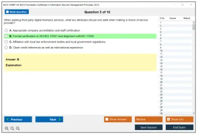 BCS CISMP-V9 BCS Foundation Certificate in Information Security Management Principles V9.0 Practice test exam simulator test engine exam Prep practice test questions answers Image 5