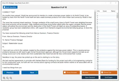 Cima CS3 Strategic Case Study Exam 2021 Practice test exam simulator test engine exam Prep practice test questions answers Image 9