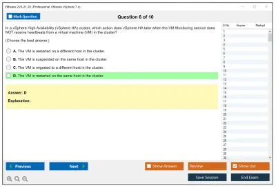 VMware 2V0-21.20 Professional VMware vSphere 7.x Practice test exam simulator test engine exam Prep practice test questions answers Image 6