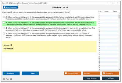 Cisco 300-425 Designing Cisco Enterprise Wireless Networks (ENWLSD) Practice test exam simulator test engine exam Prep practice test questions answers Image 7