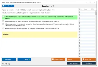 Nutanix NCSR-Level-1 Nutanix Certified Sales Representative (NCSR): Level 1 Practice test exam simulator test engine exam Prep practice test questions answers Image 4