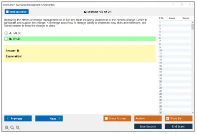 DAMA DMF-1220 Data Management Fundamentals Practice test exam simulator test engine exam Prep practice test questions answers Image 13