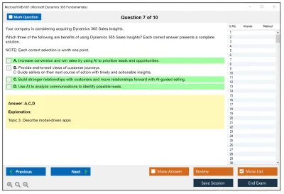 Microsoft MB-901 Microsoft Dynamics 365 Fundamentals Practice test exam simulator test engine exam Prep practice test questions answers Image 7