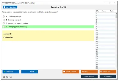 PRINCE2 PRINCE2-Foundation PRINCE2 Foundation written Exam Practice test exam simulator test engine exam Prep practice test questions answers Image 2