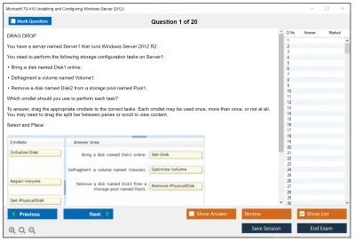 Microsoft 70-410 Installing and Configuring Windows Server 2012 Practice test exam simulator test engine exam Prep practice test questions answers Image 1