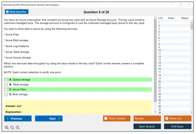 Microsoft AZ-500 Microsoft Azure Security Technologies Practice test exam simulator test engine exam Prep practice test questions answers Image 8