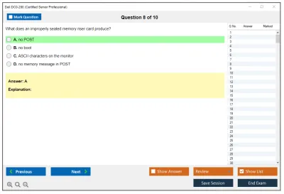 Dell DC0-200 Certified Server Professional Practice test exam simulator test engine exam Prep practice test questions answers Image 8