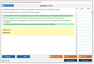 Salesforce OmniStudio-Developer Salesforce Certified OmniStudio Developer Practice test exam simulator test engine exam Prep practice test questions answers Image 2