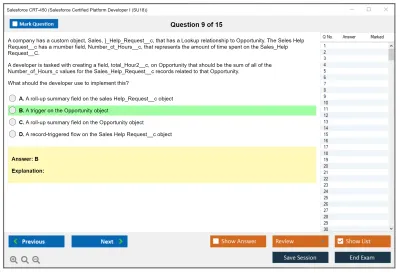 Salesforce CRT-450 Salesforce Certified Platform Developer I Practice test exam simulator test engine exam Prep practice test questions answers Image 9