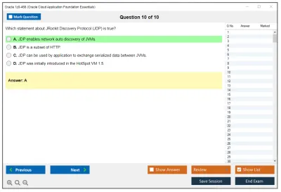 Oracle 1z0-468 Oracle Cloud Application Foundation Essentials Practice test exam simulator test engine exam Prep practice test questions answers Image 10