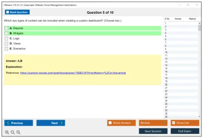 VMware 1V0-31.21 Associate VMware Cloud Management and Automation Practice test exam simulator test engine exam Prep practice test questions answers Image 5