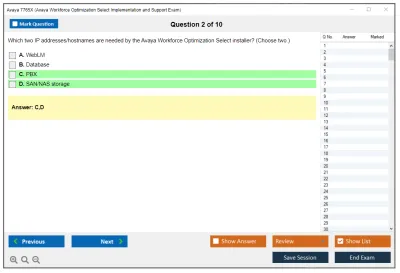 Avaya 7765X Avaya Workforce Optimization Select Implementation and Support Exam Practice test exam simulator test engine exam Prep practice test questions answers Image 2