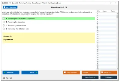 EMC DES-1111 Specialist - Technology Architect. PowerMax and VMAX All Flash Solutions Exam Practice test exam simulator test engine exam Prep practice test questions answers Image 9