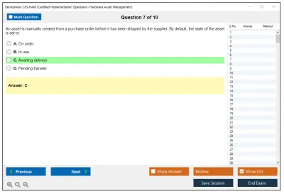 ServiceNow CIS-HAM Certified Implementation Specialist - Hardware Asset Management Practice test exam simulator test engine exam Prep practice test questions answers Image 7