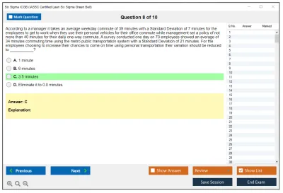 Six Sigma ICGB IASSC Certified Lean Six Sigma Green Belt Practice test exam simulator test engine exam Prep practice test questions answers Image 8