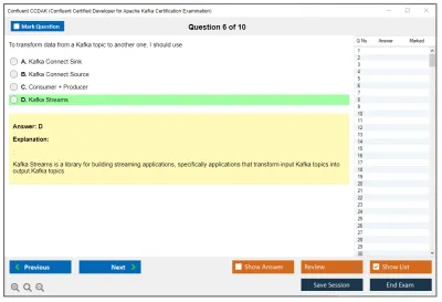 Confluent CCDAK Confluent Certified Developer for Apache Kafka Certification Examination Practice test exam simulator test engine exam Prep practice test questions answers Image 6